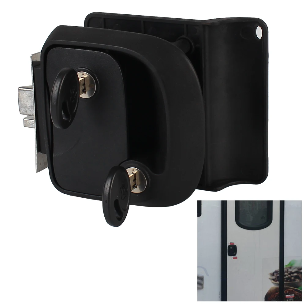 

Door Latch Handle with Keys Camper Accessories RV Camper Trailer Entry Door Lock Double Open Door Lock