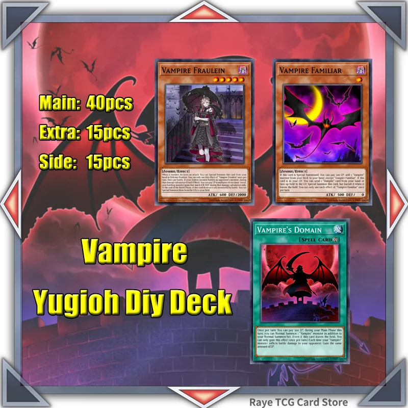 70枚入り-ヴァンパイア-遊戯王-カードゲーム-デッキ-簡単プレイ-非公式-マスターデュエル-diy-デッキ