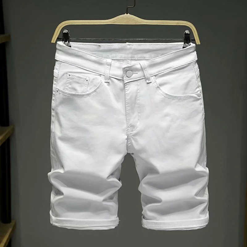 Pantalones vaqueros cortos rectos para hombre tendencia 2024 Y2k pantalones cortos vaqueros finos para hombre ancho grosero moda coreana holgado