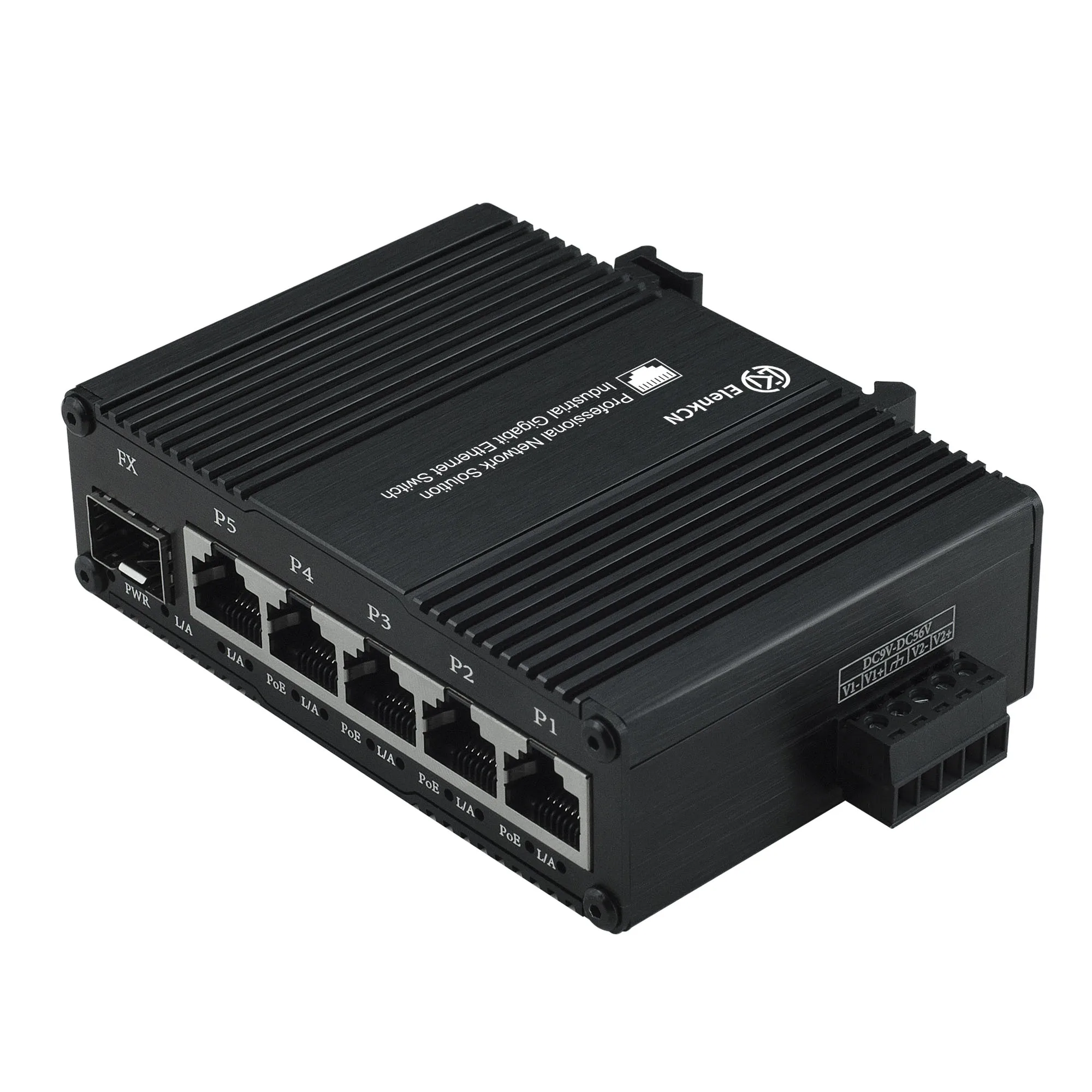 Mini SC/SFP  Ethernet Switch PoE Output AF/AT 52V/30W Max AT/BT 52V/90W Max 5Port Industrial IP40 protection Switch For security