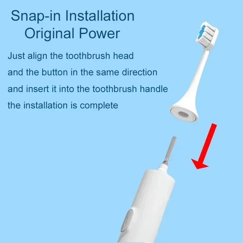 샤오미 미지아 T300/500/700 브러시 헤드, 소닉 전동 칫솔, 부드러운 듀폰 강모 브러시, 진공 노즐 교체 가능, 10 개