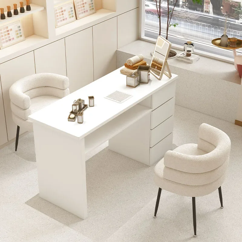 طاولة أظافر طاولات صالون رخامية مانيكير الأظافر مكتب مخزن للمكياج منظم أثاث احترافي مصمم للشعر Nageltisch #5