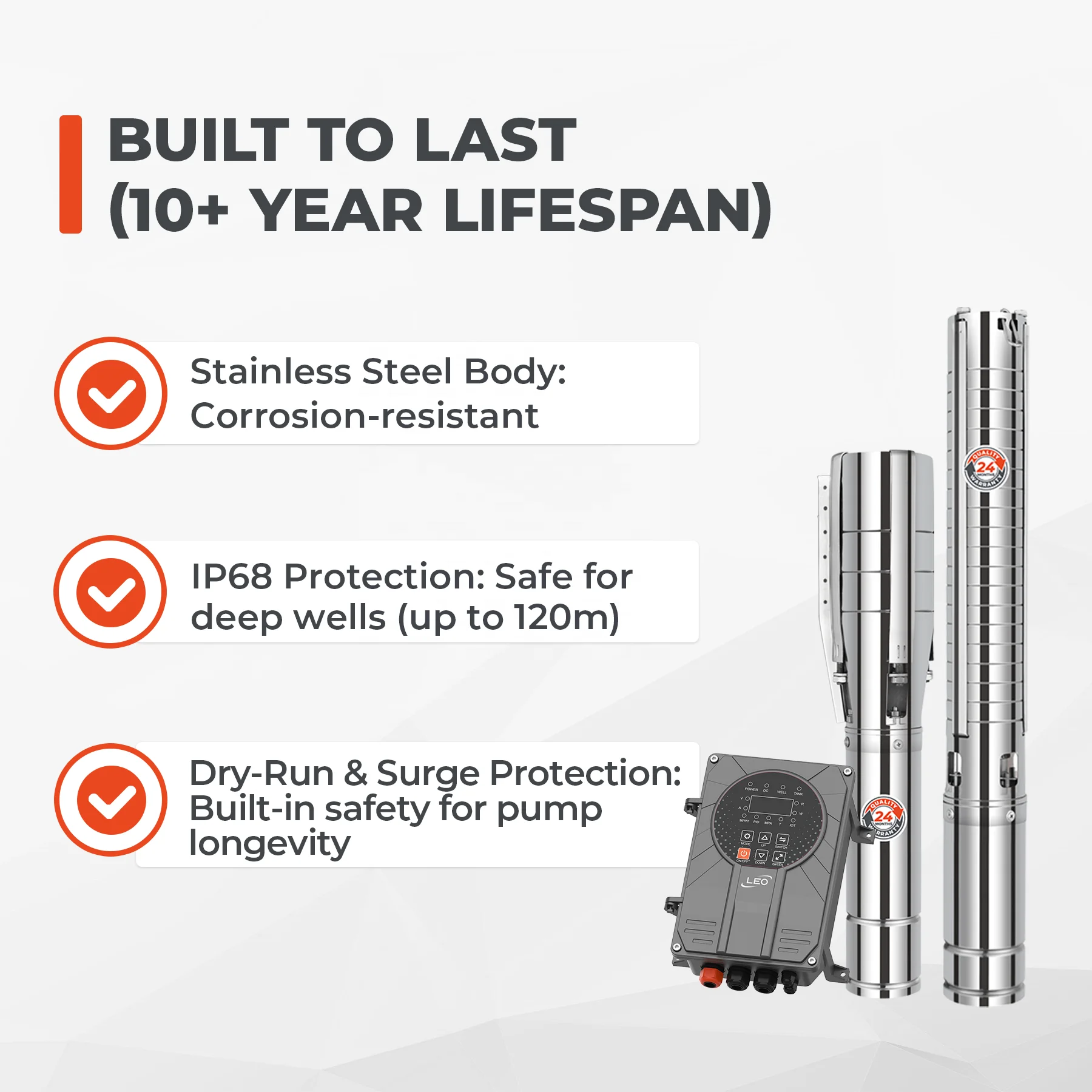 LEO LPY Solar 4 بوصة 3HP 15m3/h تدفق عالي التيار المتناوب تيار مستمر مجموعة مضخة بئر غاطسة مضخة مياه الآبار العميقة لإمدادات المياه المستمرة