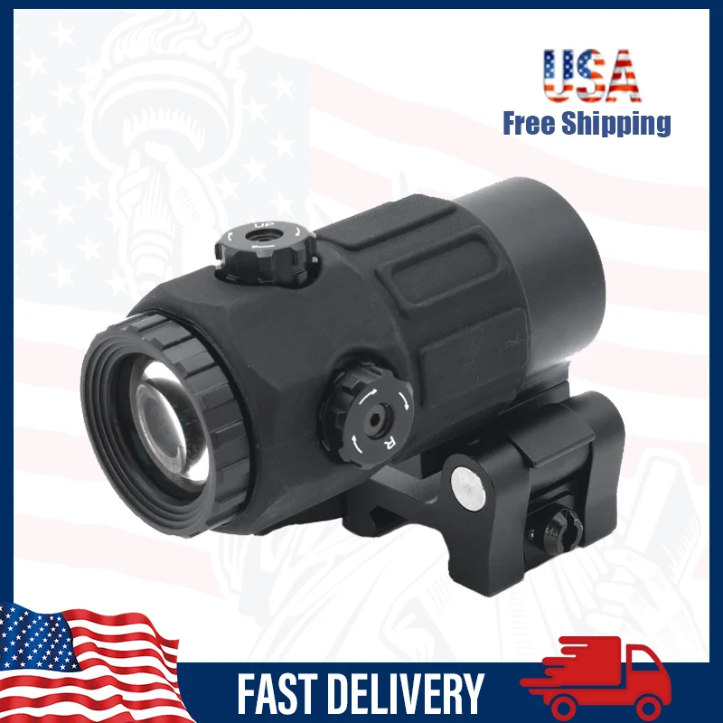 G45 5배율 확대경 (558 리플렉스 조준경용 측면 퀵 탈부착 QD 마운트 포함)