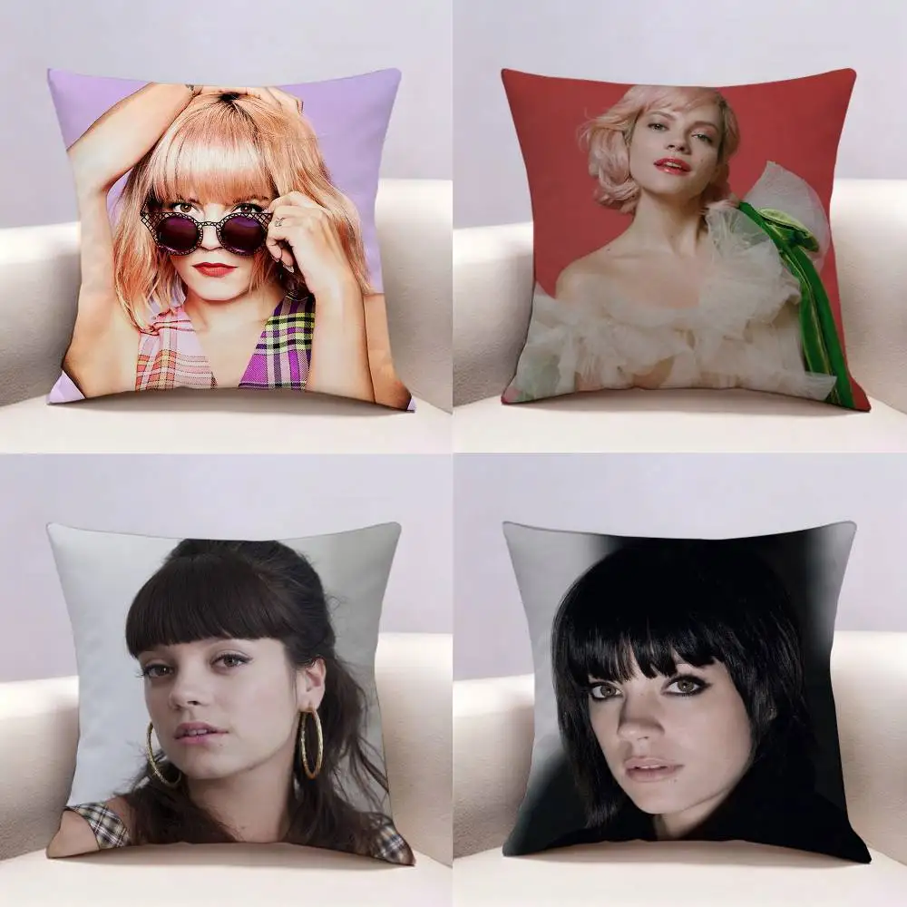 singer Lily Allen  Double-sided print Pillow Case for Sofa Living Room Home office Decor Protective Cover