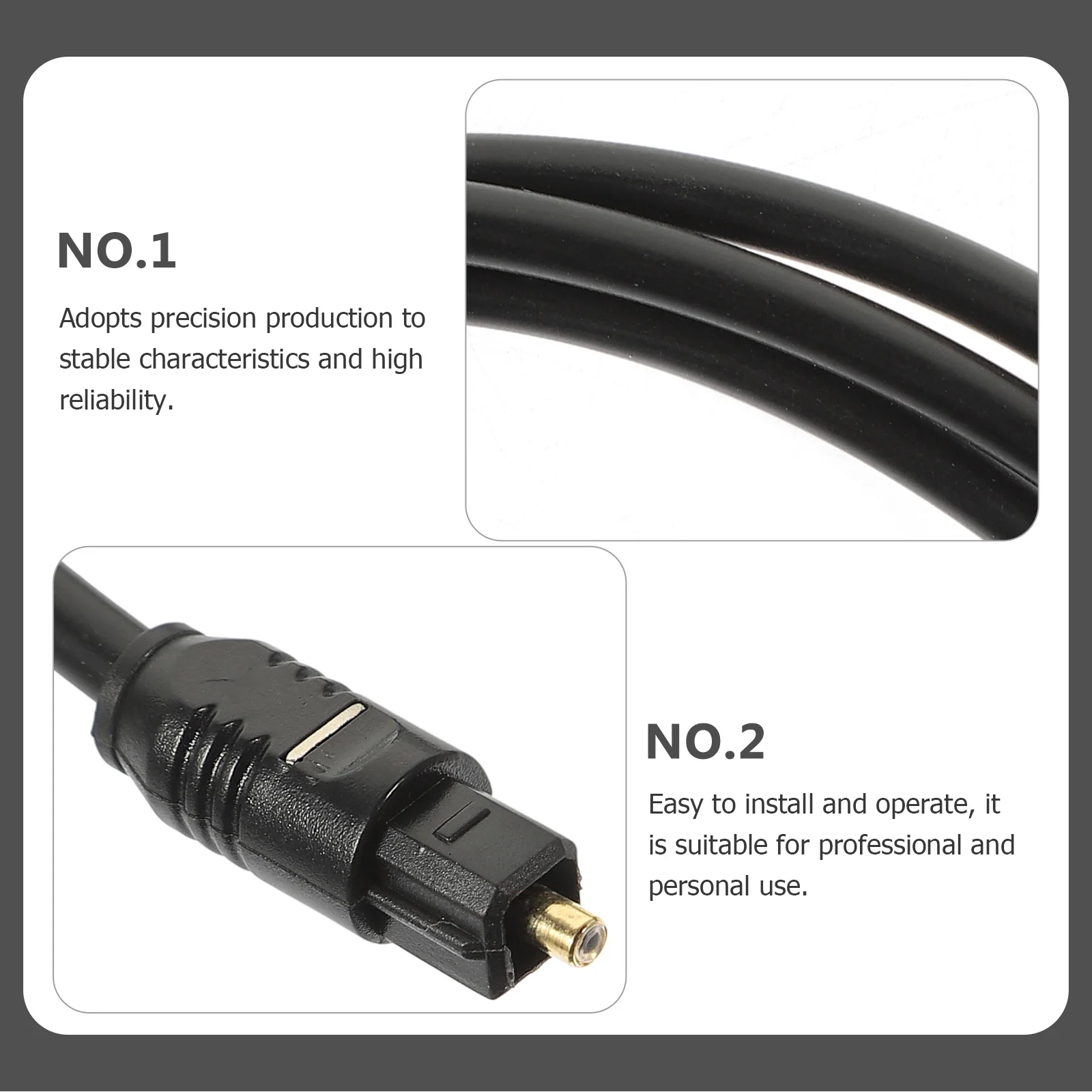 

2pcs Fiber Audio 1.5M Digital Optical Audio Cable For Sound Bar Optical Cable For Game Console