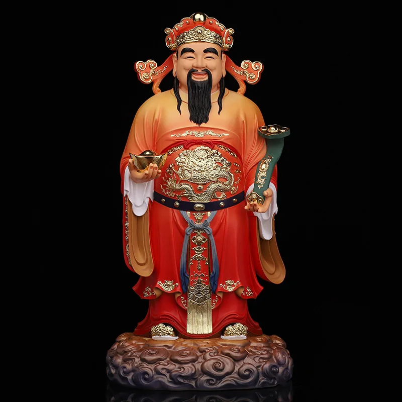 FU LU SHOU 3 Gods A set 3PCS Asia home Shrine Worship color Resin good luck God of wealth BUDDHA efficacious protection statue