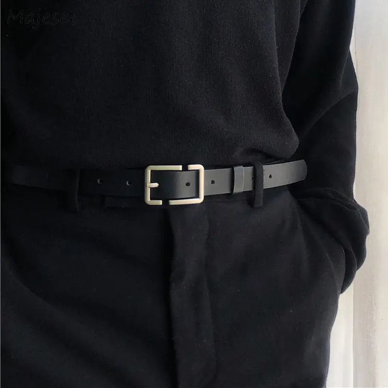 

Belts Men Fashion Streetwear Harajuku Students Unisex Couples Gothic Korean Popular Minimalist Vintage 90's All-match Pu Leather