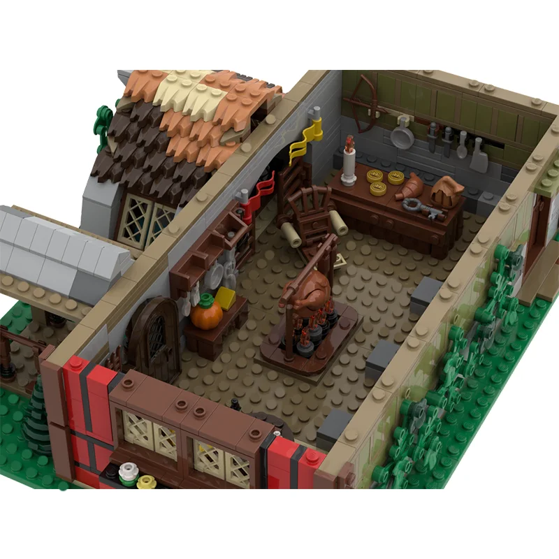 1363 pçs blocos vista de rua moc modular medieval hotel modelo diy criativo brinquedo das crianças presente natal blocos de construção