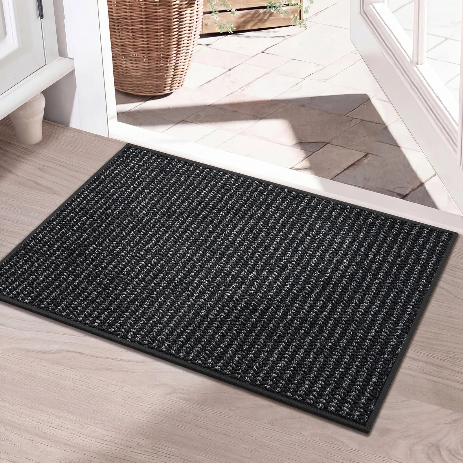 Brown Woven Doormat Anti Slip Entrance Door Mat Dirt Trapping Front Door Rug Wear Resistant Indoor Outdoor Floor Mats For Home