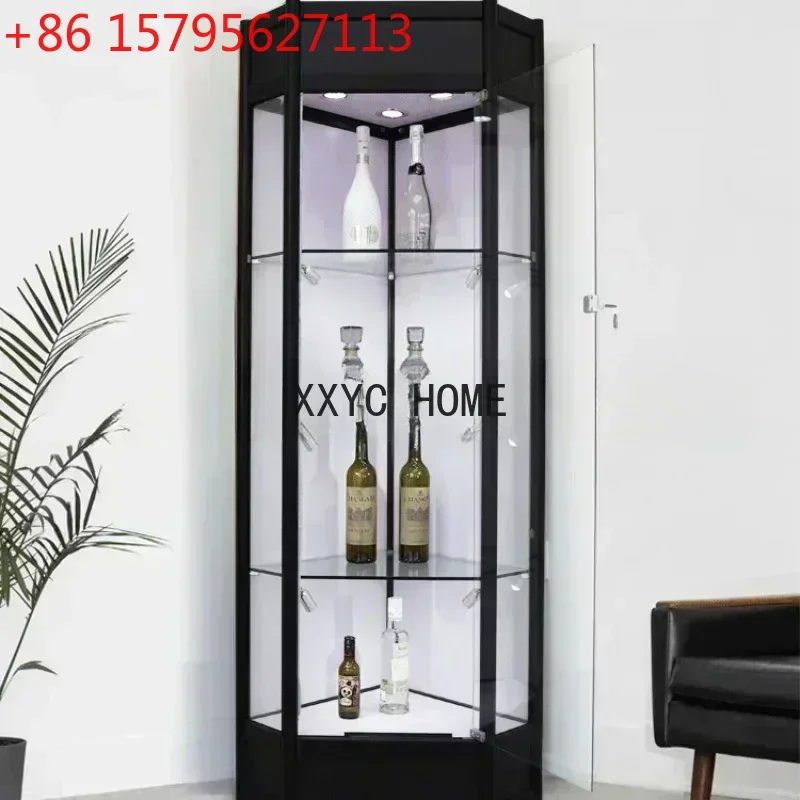 

Винный шкаф для гостиной, стеклянный, современный, для хранения напитков, угловой, европейский стиль, QF50JG