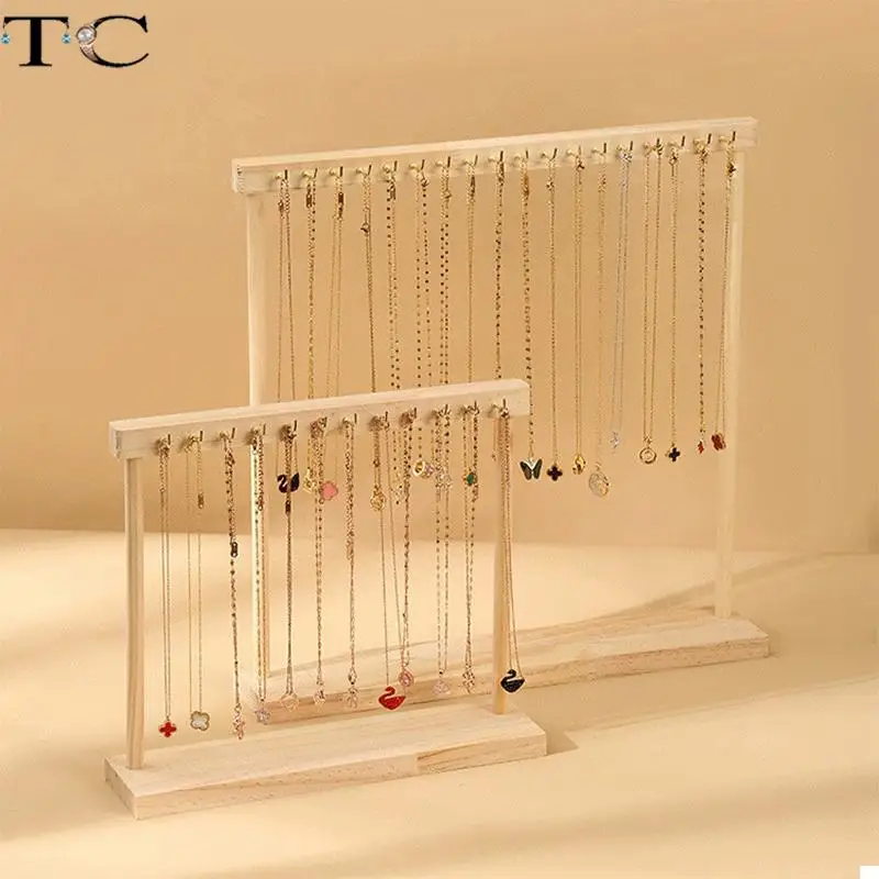 Table Hanging Jewelry Organizer Jewelry Stand Holder Display Stand with Jewelry Tray Base solid wood frame Rack Holder