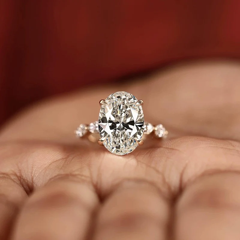 Sparkling Horse Eye Crystal Ring High-end Luxury Finger Jewelry for Women Gift Romantic Engagement Ring KOFSAC
