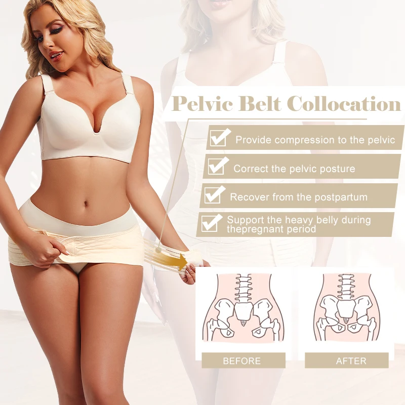 2 In 1 Postpartum Recovery Girdles Body Shaper Women Waist Trainer Belly Flaten Belt Faja