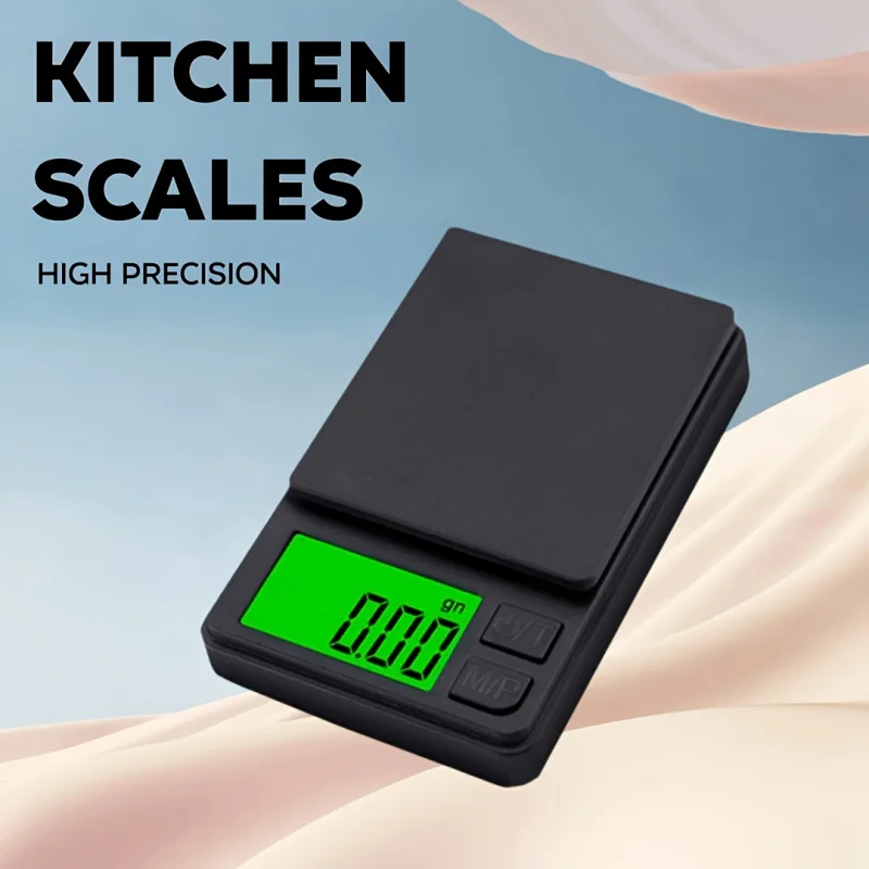 1pcPrecision Pocket Kitchen  Scale 500g 1000g Scale with Circular Silver Platform Precise Food WeighingMulti-Unit Conversion