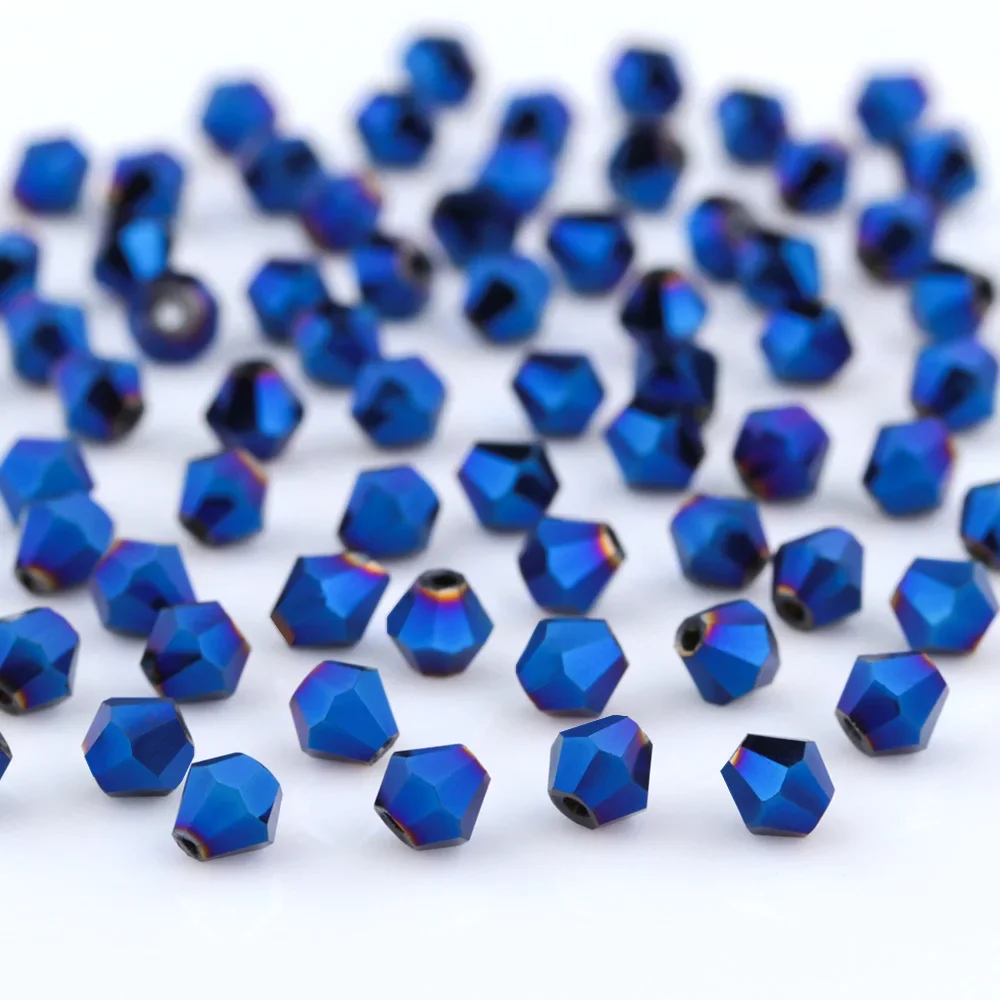 4mm Austrian Red Faceted Glass Bicone Beads for Needlework Materials Jewellery Diy Supplies Perles Loose Crystal Spacer Bead