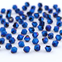 4mm Austrian Red Faceted Glass Bicone Beads for Needlework Materials Jewellery Diy Supplies Perles Loose Crystal Spacer Bead