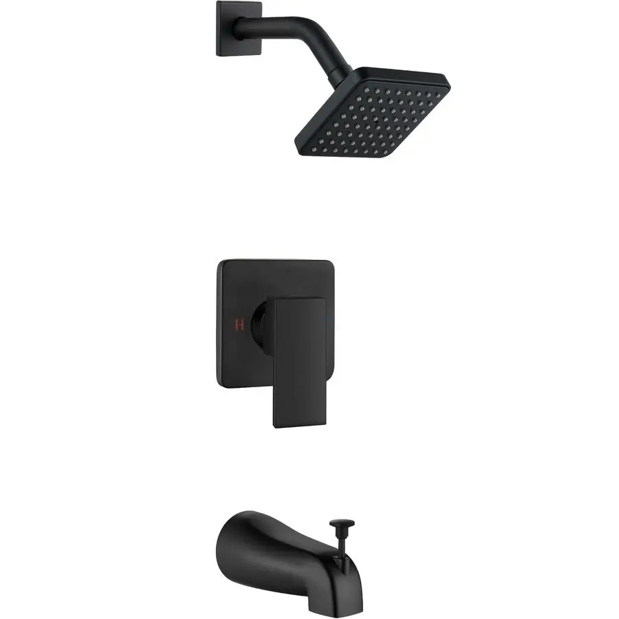 

Shower Faucet Set with Tub Spout Shower Trim Kit and SingleHandle Set, Shower Valve Included, Bathtub Faucet Set,4 Inch ABS Squa