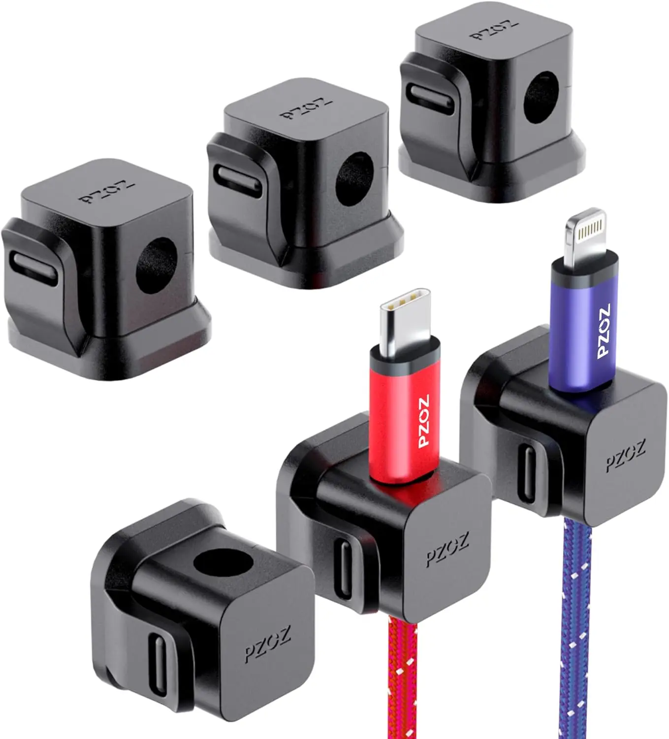 

6 Pack Adhesive Cable Clips, Wire Organizer for USB Charging, Home Office Desk Car Wall Black