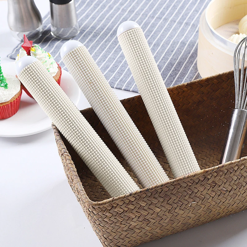 

Non-Stick Textured Rolling Pin Household Dumpling Skin Mini Rolling Pins Stick Dough Baking Tool Gadgets Roller Kitchen