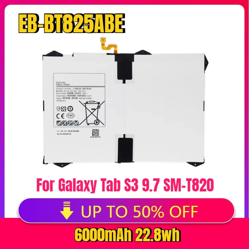 

EB-BT825ABE 6000mAh High Quality Replacement Tablet Battery For Galaxy Tab S3 9.7 SM-T820 SM-T825 SM T820 T825