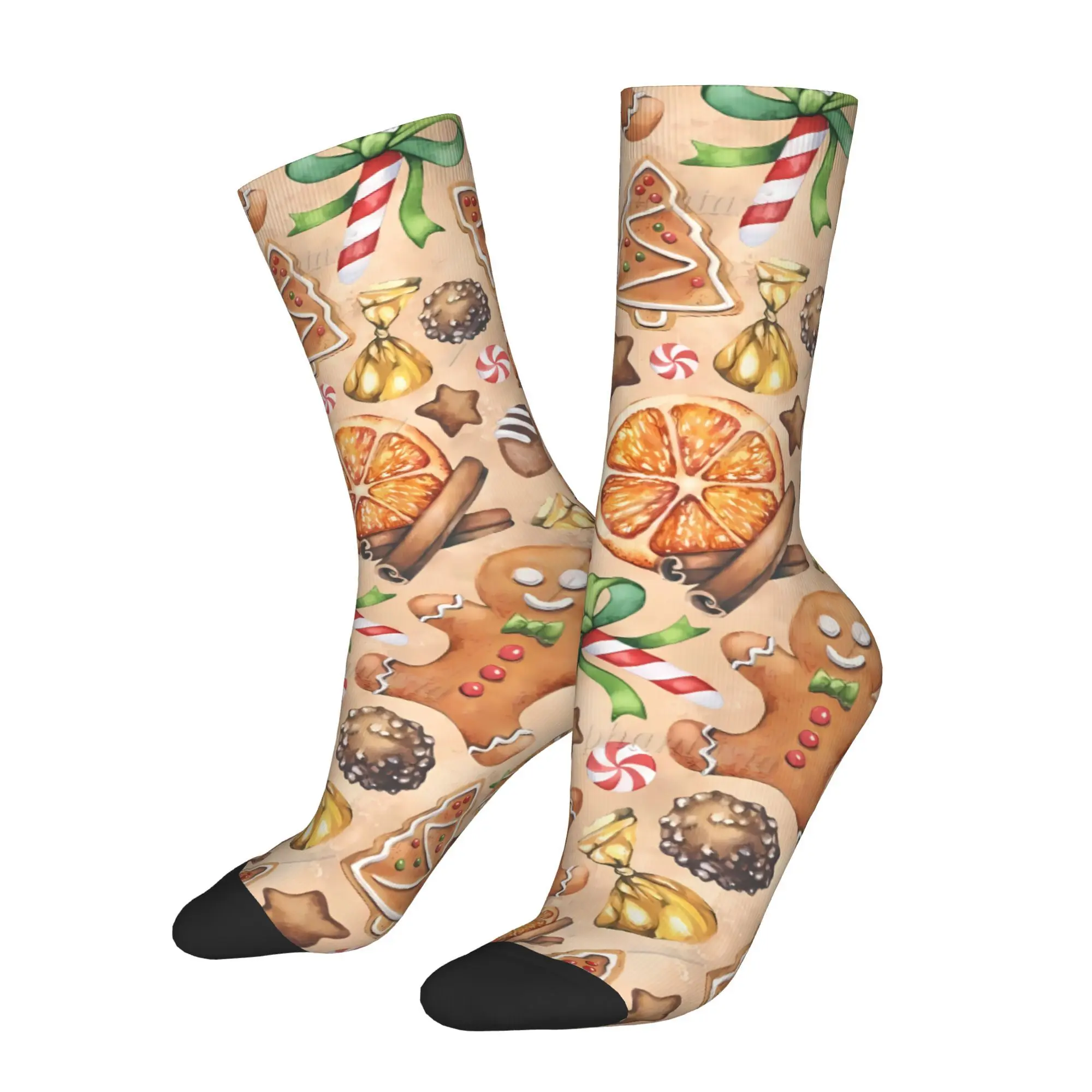 

Cute Gingerbread Man Sock Printed Man Polyester Fashion