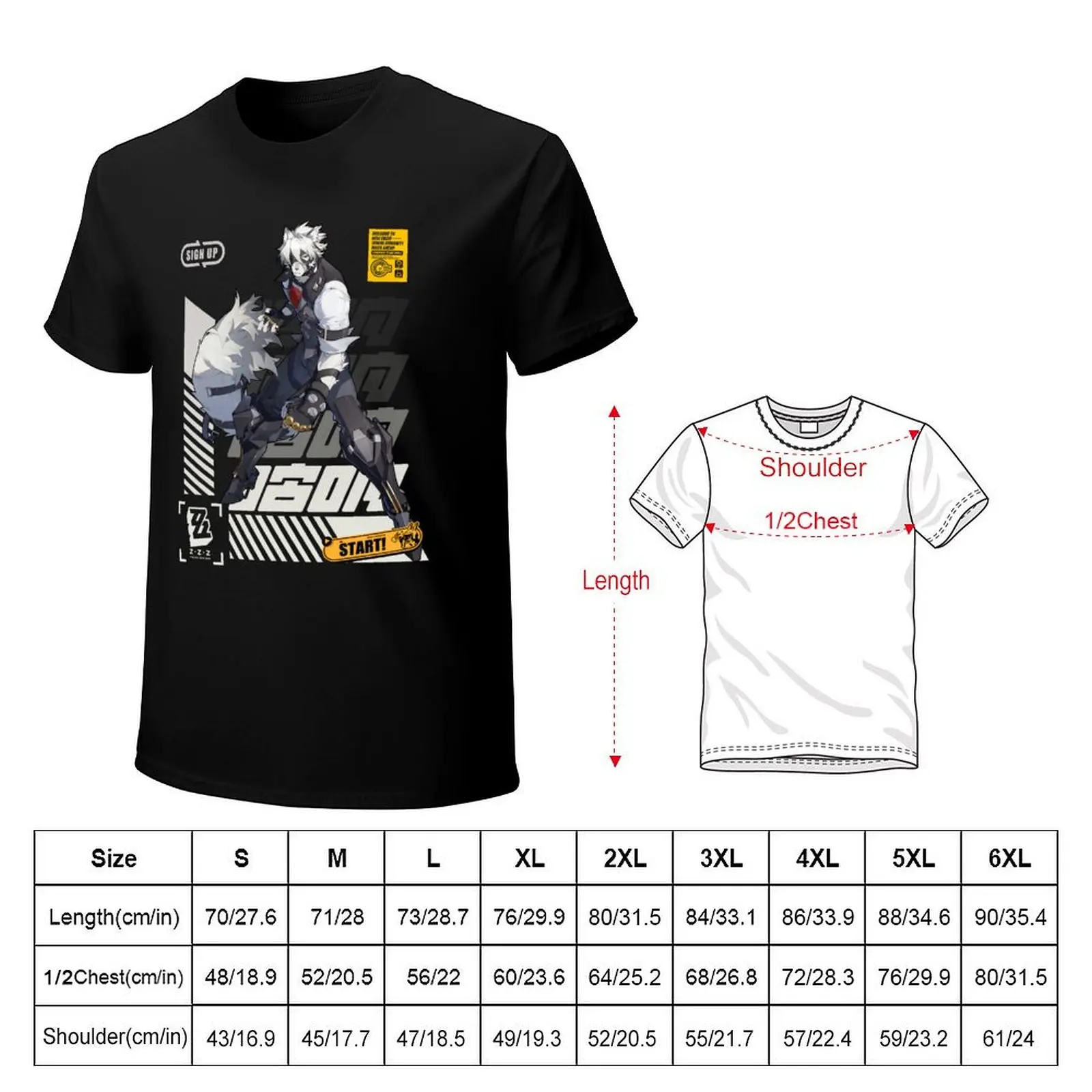 Agent Von Lycan (Zenless Zone Zero) T-Shirt Plus Size Loose Short Sleeve Top