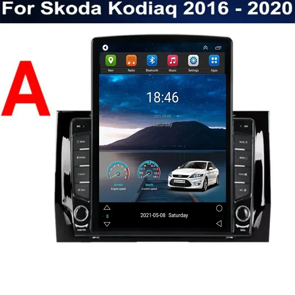 For Tesla Style 2 Din Android 13 Car Radio For Skoda Kodiaq 2016-2035 Multimedia Video Player GPS Stereo Carplay DSP RDS Camera