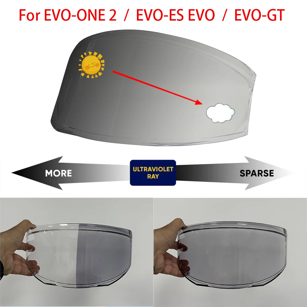Motorcycle Helmet Photochromic Visor for Shark EVO-ONE 2 EVO ES EVO-GT Replace Anti-UV WindShield Helmet hromic Lens