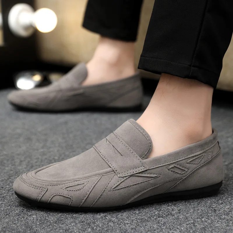 Hot Selling Plus Size Men's Casual Single Shoes Breathable One Foot Lazy Shoes Soft Soled Driving Shoes