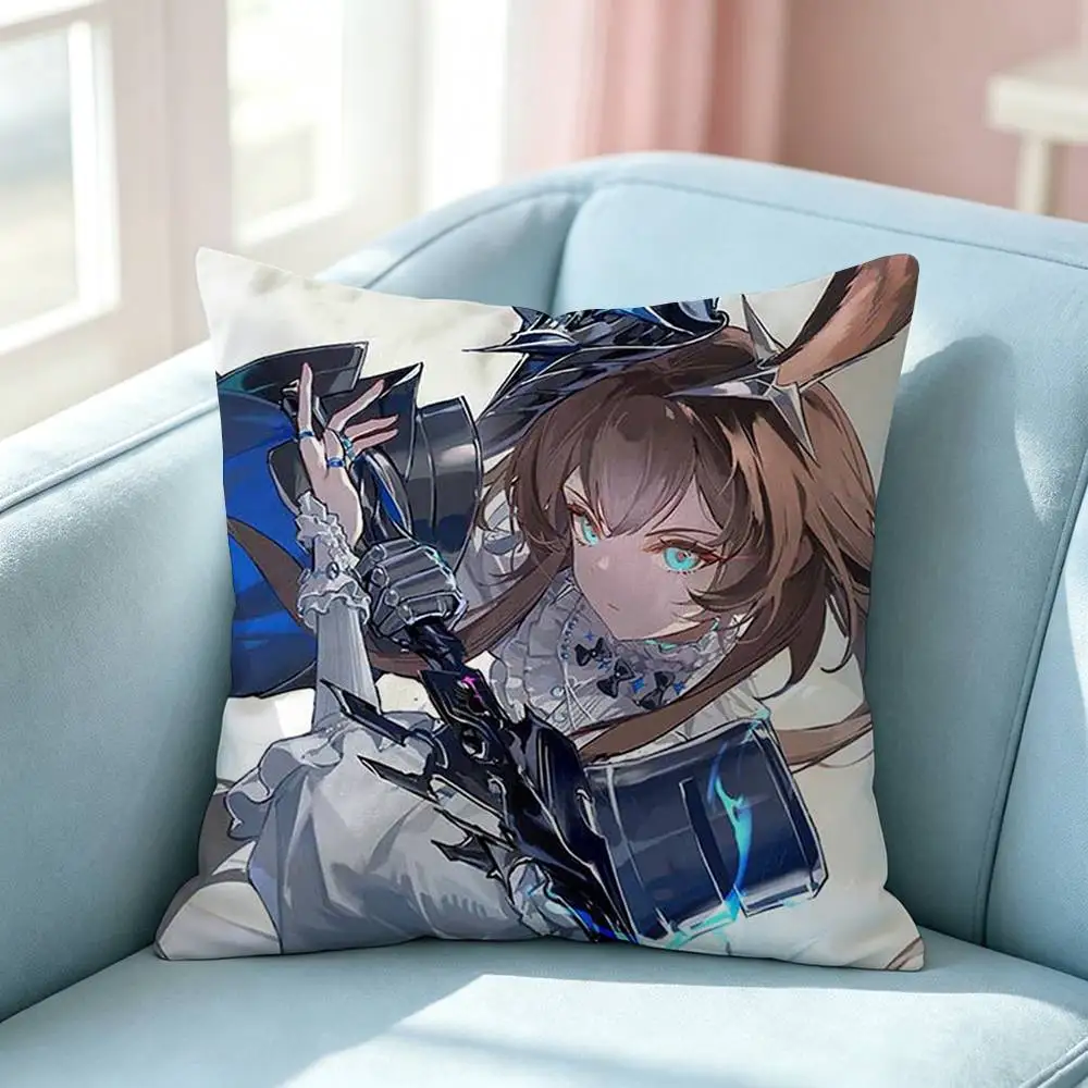 Tower Game A-Arknights Pillow Case Square Double-Sided Sofa Cushion Cover Bedroom Bedside Pillow