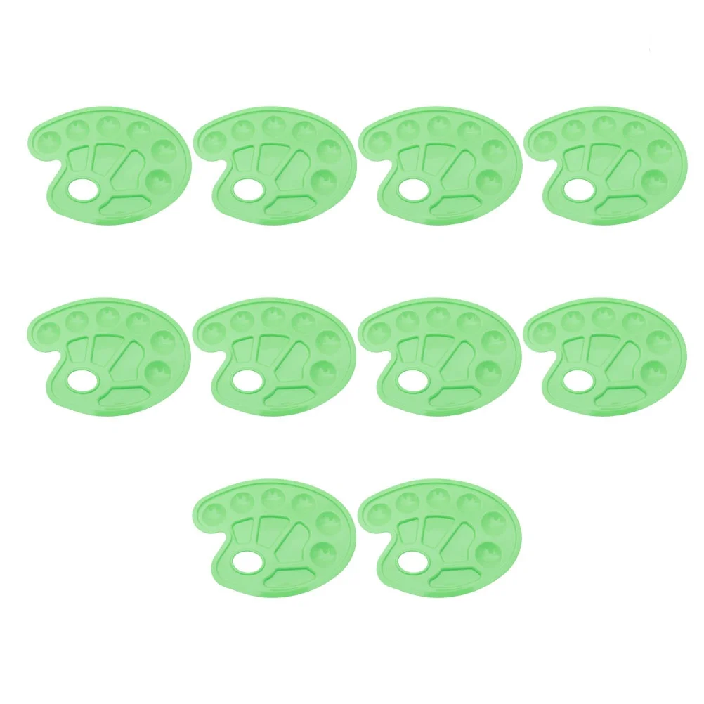 

10 Pcs Paint Pallets for Kids Palette Tray Watercolor Supplies Green Child Trays