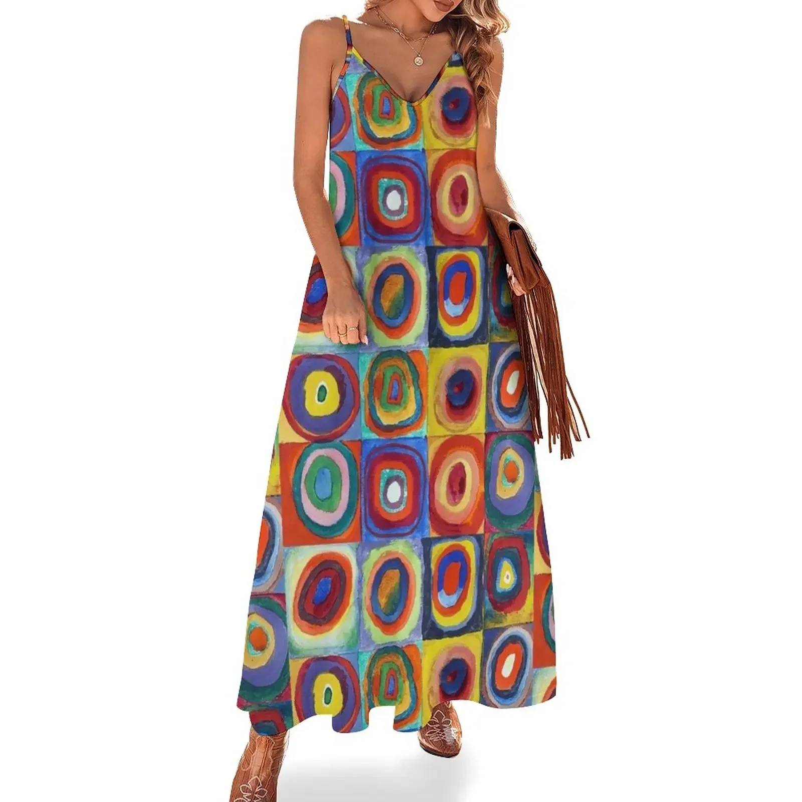 Wassily Kandinsky - Color Study, Squares with Concentric Circles - Bauhaus Art Sleeveless Dress dress for women summer Dress