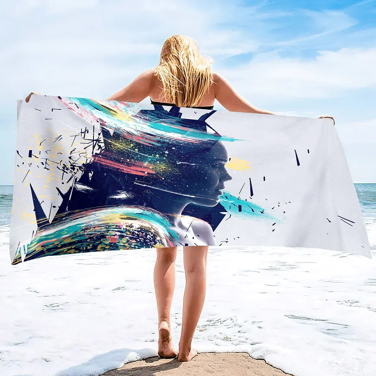 Retro Poster Beach Towel Highly Absorbent,Quick Dry Oversized Large Beach Towels,Sand Free Beach Towel Light Travel Blanket