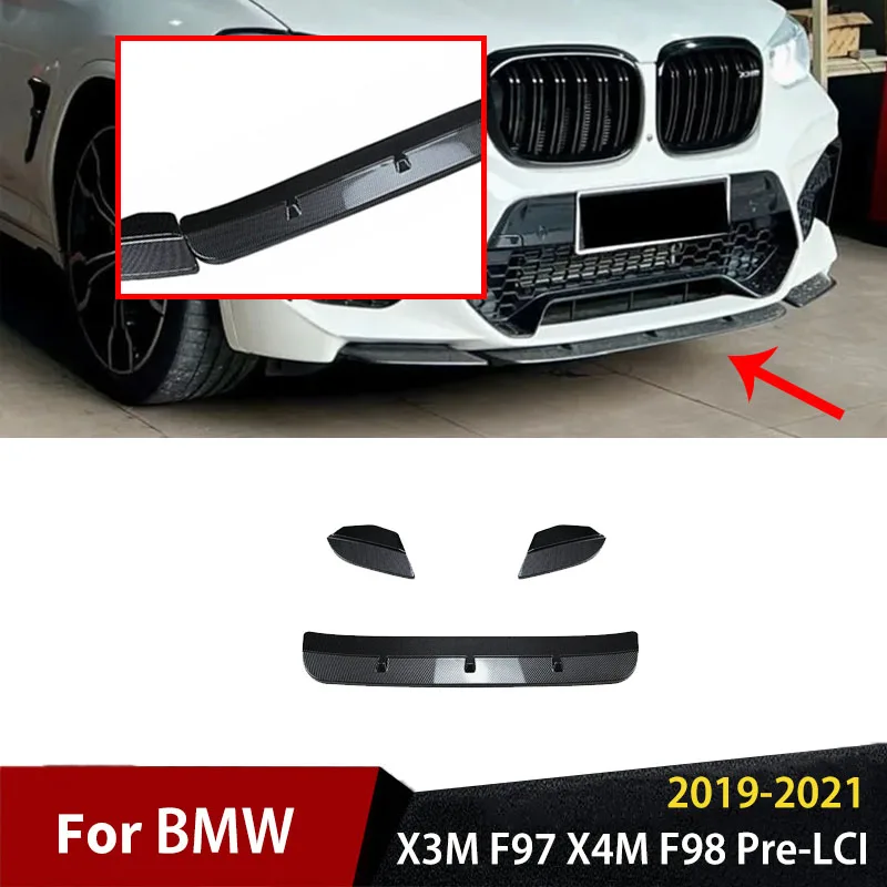 

For BMW X3M F97 X4M F98 Pre-LCI 2019 2020 2021 Front Bumper Separator Bumper Lip Accessories Car Exterior Body Kit Modified