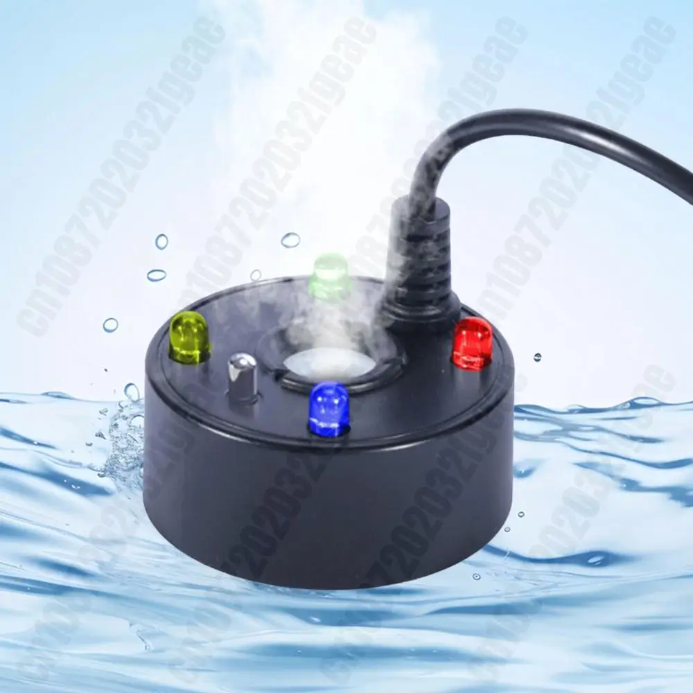 USB Mist Maker Indoor Fountain Mister Fogger 4 LED Lights Small Pond Fog Machine Home Fish Tanks Atomizer Rockery Decoration