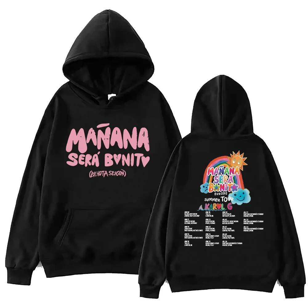 2024 Karol G Mañana Sera Bonito EUR Summer Tour Hoodie Harajuku Pullover Tops Sweatshirt Fans Gift