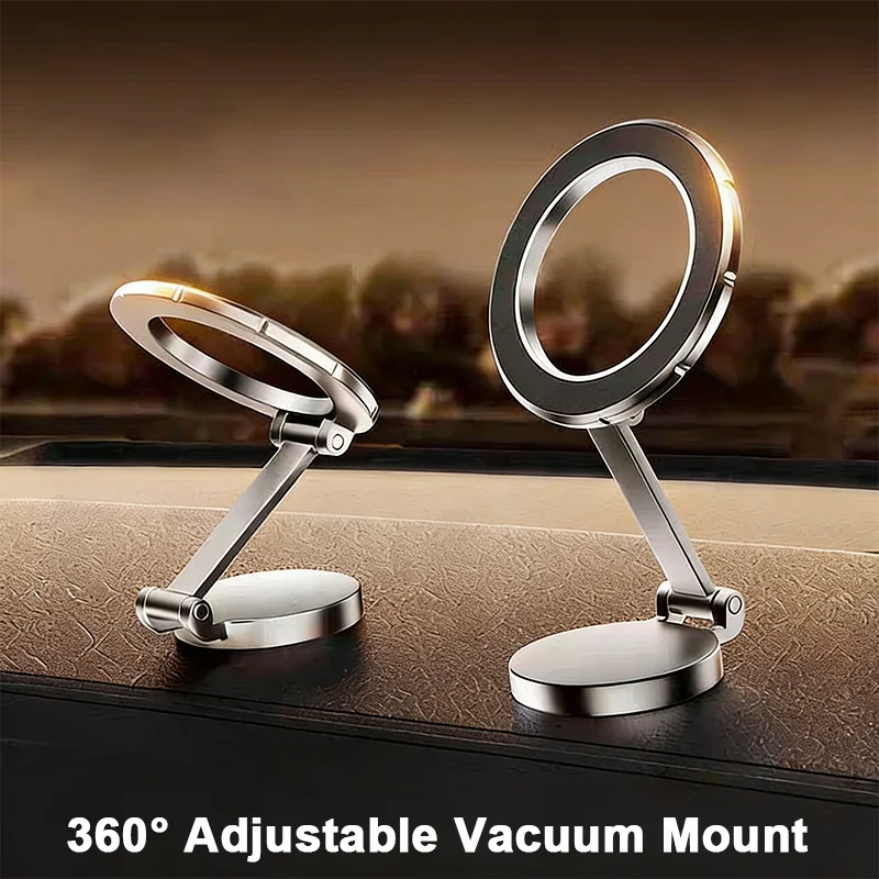 

360° Adjustable Vacuum Suction Magnetic Bracket Car Phone Holder For Magsafe Iphone Samsung Huawei Foldable Phone Bracket