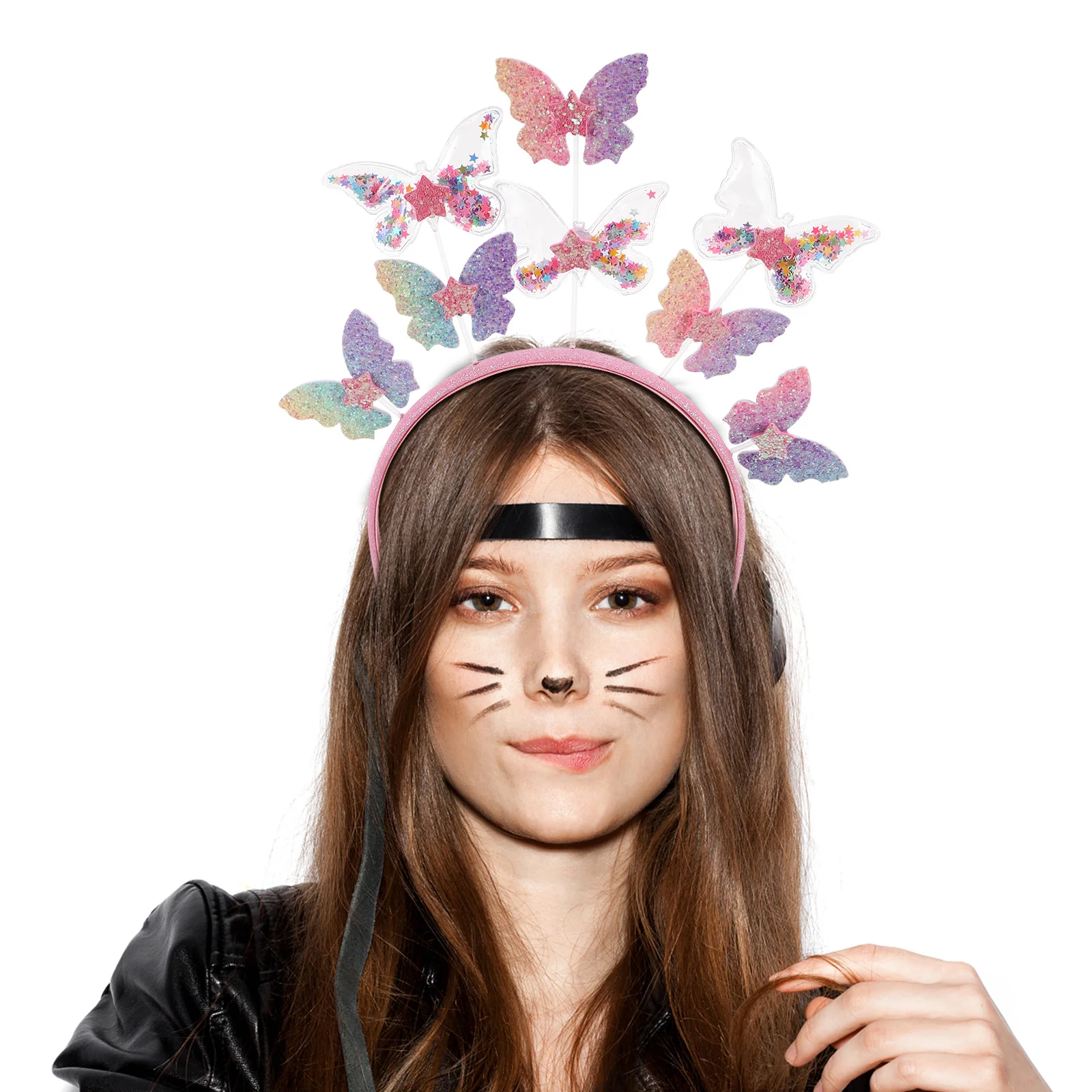 

Gradient Glitter Butterfly Headband Cute Sparkly Hair Hoop for Parties Festivals Daily Wear Girl Hair Accessories