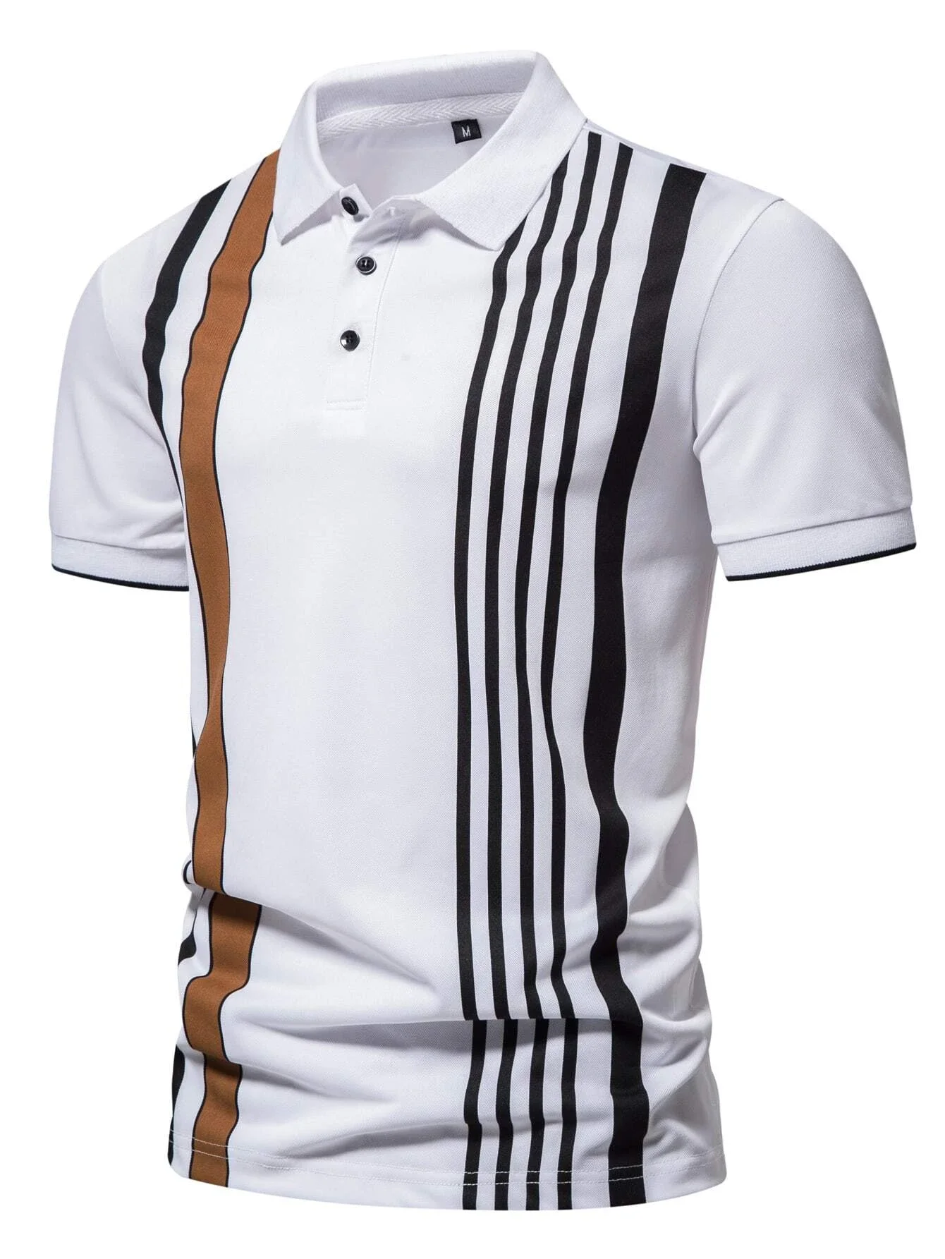 Polo de marca de moda para hombre, cuello de solapa, ajustado, a rayas, con cremallera, transpirable, ropa informal, verano, 2023