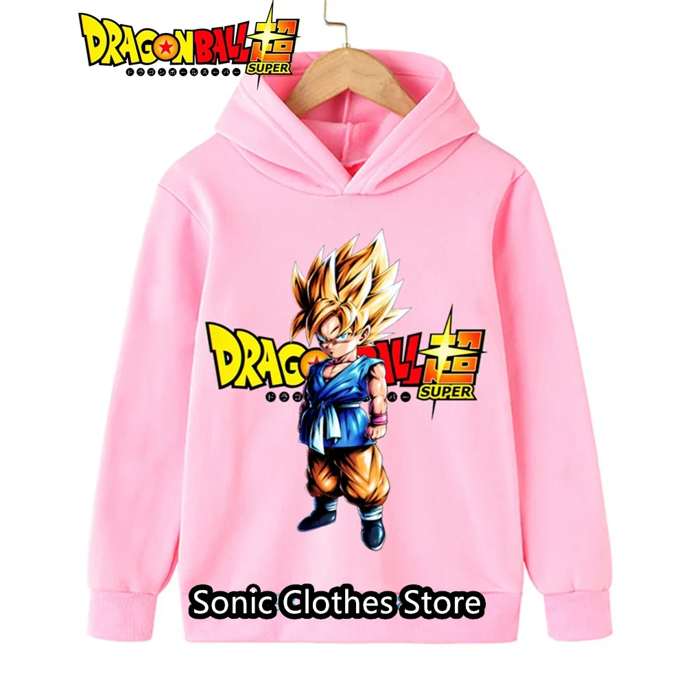 الفتيات الاطفال Dragonball هوديي كاكاروتو فيغيتا البلوز الخريف الشتاء الدافئة لينة الأزياء أنيمي طباعة مريحة السترة ​