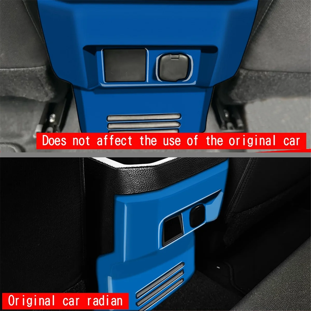 Car Rear Air Conditioner Vent Outlet Frame Anti-Kick Panel Cover Trim for Toyota TACOMA 2024 Blue