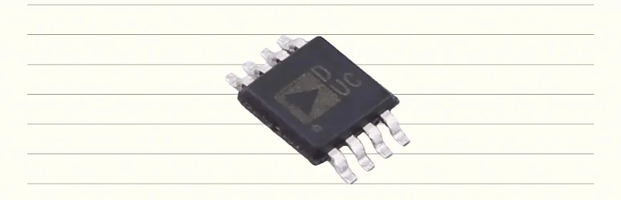 AD5553CRMZ-REEL7 chip [IC DAC 14BIT A-OUT 8MSOP] 14 bit DAC, packaged in uSOIC-8