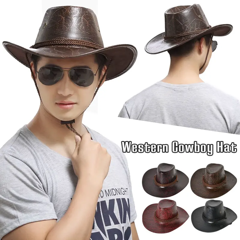 Game Cowboy Hat Cosplay Costume Prop West Cowboy Hats Leather Unisex Halloween Carnival Party Props Costumes Accessories