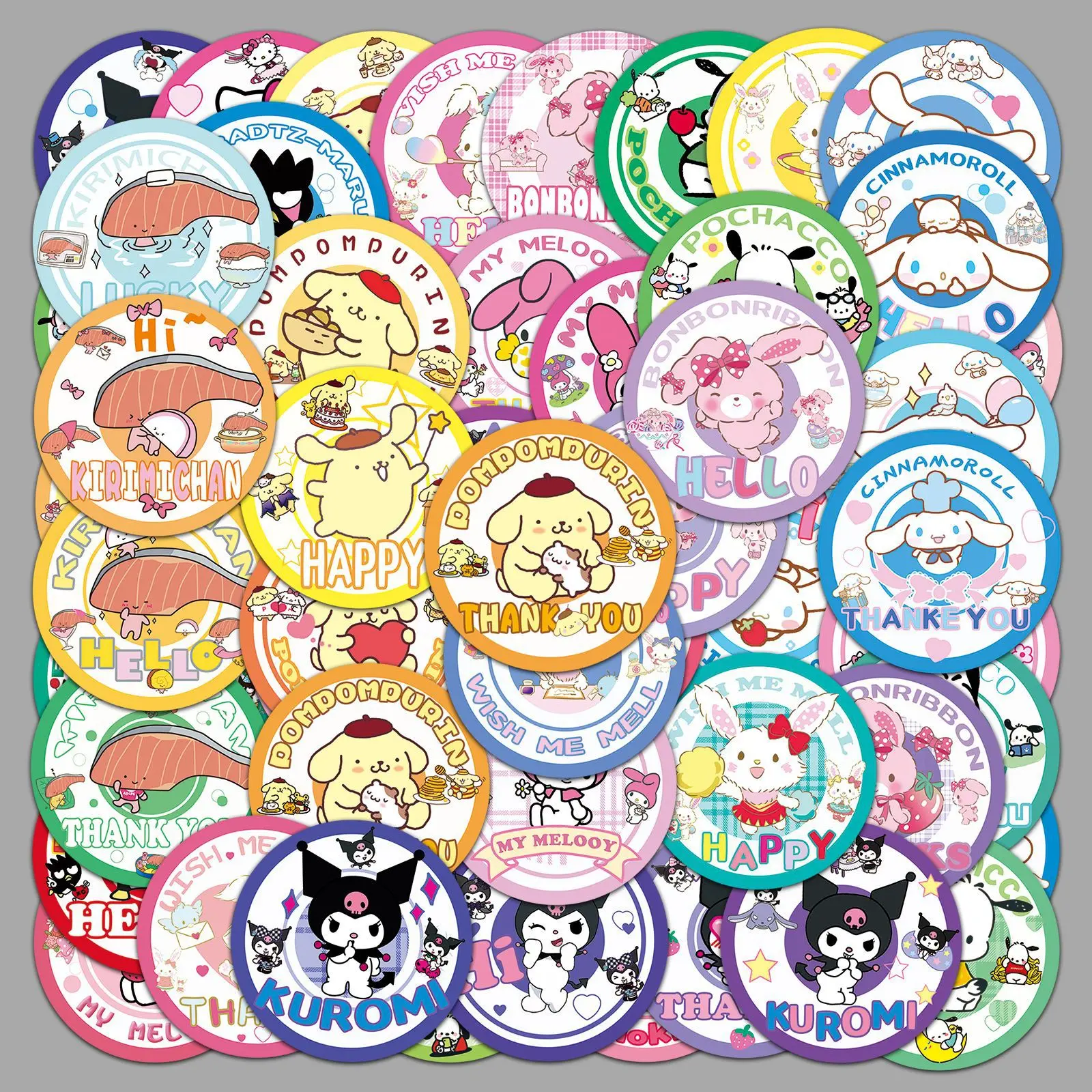 10/50 SZTUK Naklejek Sanrio Graffiti Kawaii Pompompurin Kreskówkowe Naklejki DIY na Laptop Telefon Gitarę Deskorolkę Wodoodporne