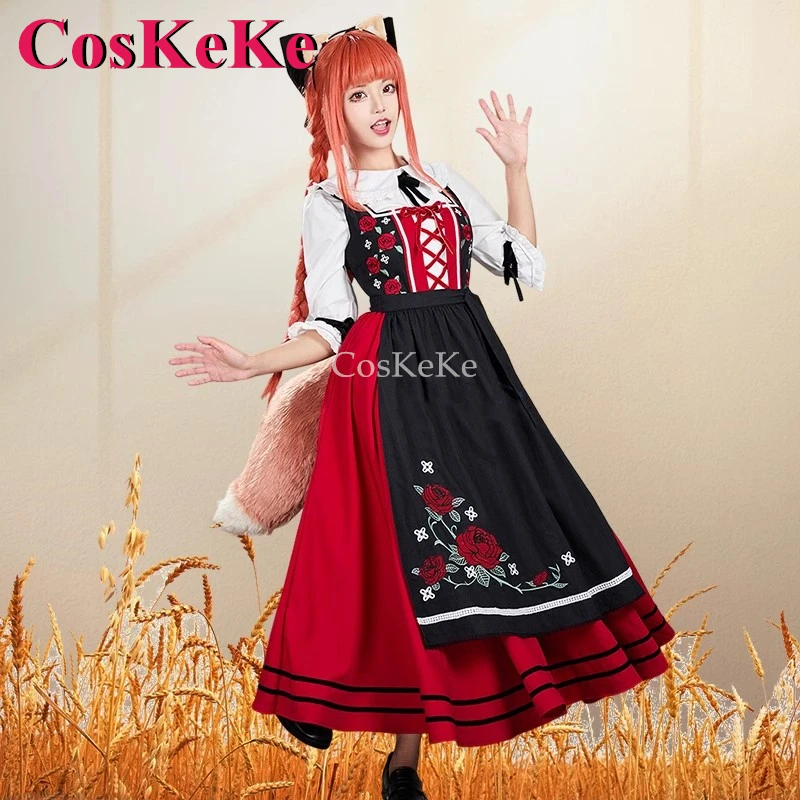 CosKeKe Holo Cosplay Anime Spice And Wolf Costume Fashion Sweet Lovely National Dress Activity Party Role Play Clothing S-XL New