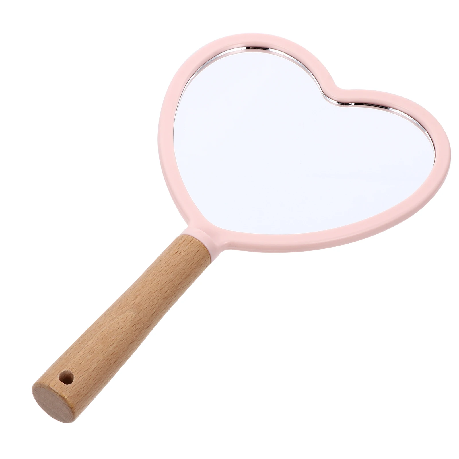 Heart Design Makeup Mirror Pink Compact Portable Mirror For Women Handhold Tool High Definition Clear Surface