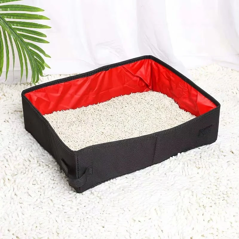 Waterproof Outdoor Foldable Cat Litter Box Dog Toilet Tray Folding Cat Litter Bedpans Portable Travel Car Pet Cat Litter Boxes