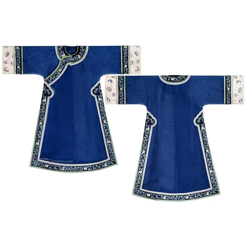 

Silk silk silk heavy industry embroidery flag dress restoration Chinese trimmed cloak women