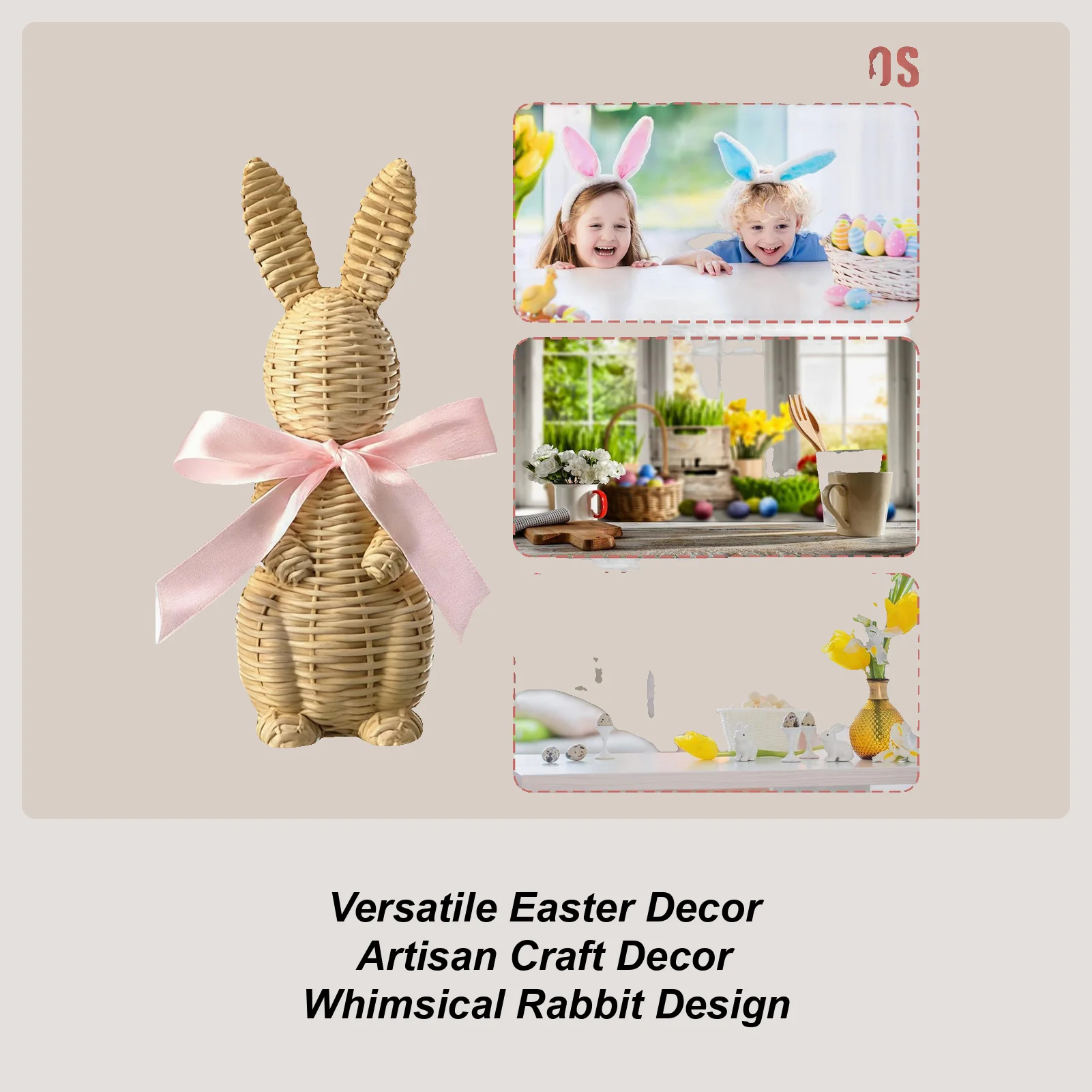 Bunny Figurines Rabbit Statue Figurine Home Decorative Accessories For Table Centerpiece Mantel Desktop Tabletop Indoor Garden